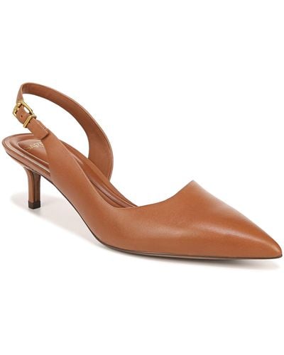 Sarto Kimberly Half D'orsay Pointed Toe Kitten Heel Pump - Brown