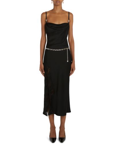 Versace Slinky Midi Cocktail Dress - Black