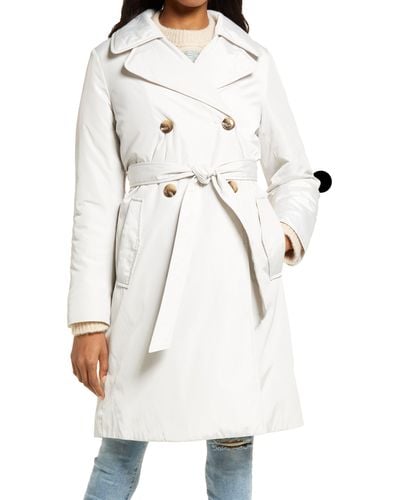 Sam Edelman Double Breasted Trench Coat - White