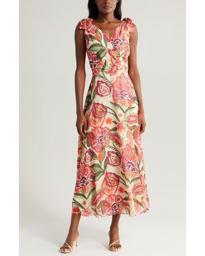 Chelsea28 cross front ruffle hotsell fit & flare dress