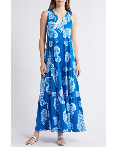 Lilly Pulitzer Lilly Pulitzer Sydnee Seashell Print Maxi Dress - Blue
