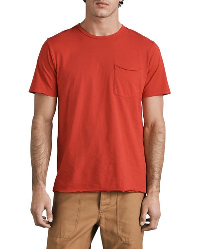 Rag & Bone Miles Organic Cotton Pocket T-shirt - Red