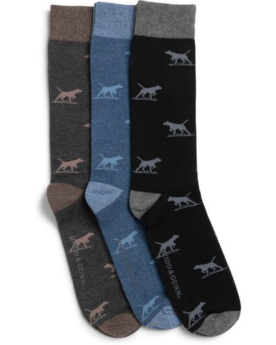 Rodd & Gunn Dogs-a-plenty Assorted 3-pack Cotton Blend Crew Socks - Black