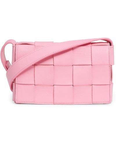 Bottega Veneta Small Intrecciato Leather Cassette Crossbody Bag - Pink