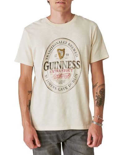 Lucky Brand X Guinness Cotton Graphic T-shirt - Natural