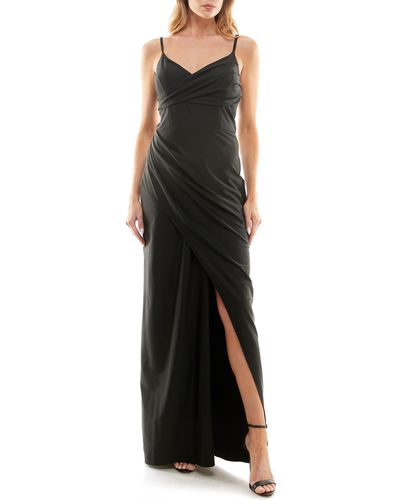 Speechless Ruched Sheath Gown - Black