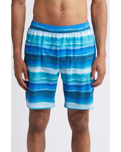 Tommy Bahama Monterey Coast Under Sea Islandzone Stripe Hybrid Shorts - Blue