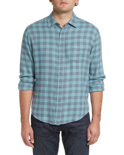 Rails Lennox Relaxed Fit Plaid Flannel Button-up Shirt - Blue