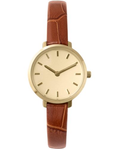 Breda Beverly Leather Strap Watch - Natural