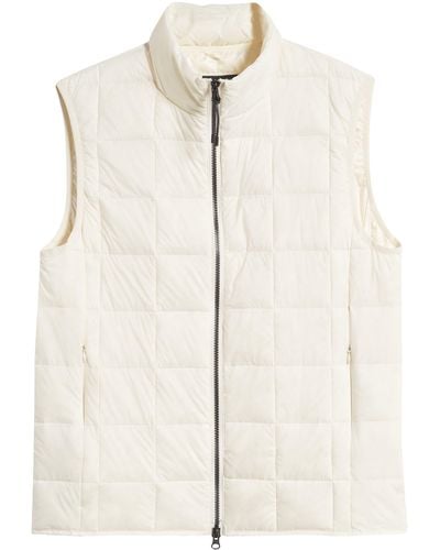 Taion Quilted Packable Water Resistant 800 Fill Power Down Vest - Natural