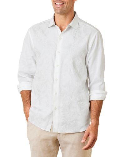 Tommy Bahama Down The Isle Embroidered Linen Button-up Shirt - White
