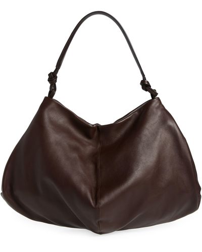 The Row Samia Leather Hobo Bag - Brown