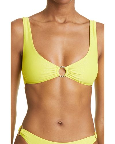 Stella McCartney Ring Detail Glitter Bikini Top - Yellow
