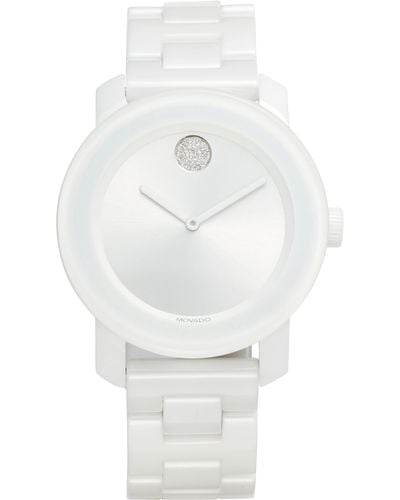 Movado Bold Ceramic Bracelet Watch - White