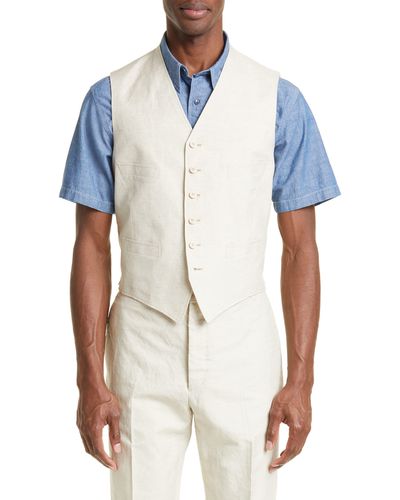 Ralph Lauren Fenton Short Sleeve Cotton Chambray Button-up Shirt - White