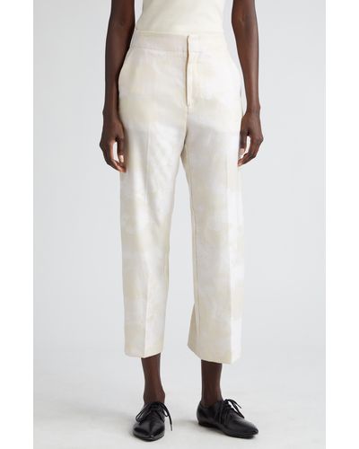 BITE STUDIOS Cheval Jacquard Wool Crop Pants - White