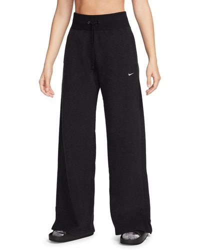 Nike Sportswear Phoenix Plush High Waist Wide Leg Fleece Pants - Black