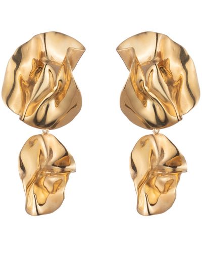 Sterling King Fold Drop Earrings - Metallic