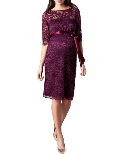 TIFFANY ROSE Amelia Lace Maternity Cocktail Dress - Purple