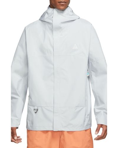 Nike Acg Storm-fit Cascade Rains Packable Rain Jacket - White