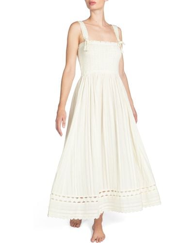 Robin Piccone Jo Smocked Sleeveless Cover-up Maxi Dress - White