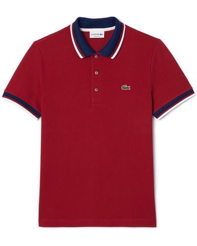 Lacoste Regular Fit Stretch Piqué Polo - Red