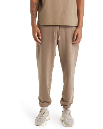 Elwood Core Organic Cotton Brushed Terry Sweatpants - Natural