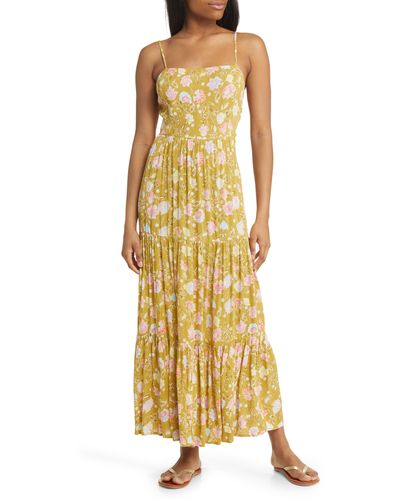 Billabong Riviera Romance Floral Maxi Dress - Yellow