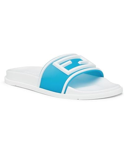 Fendi Baguette Slide Sandal - Blue