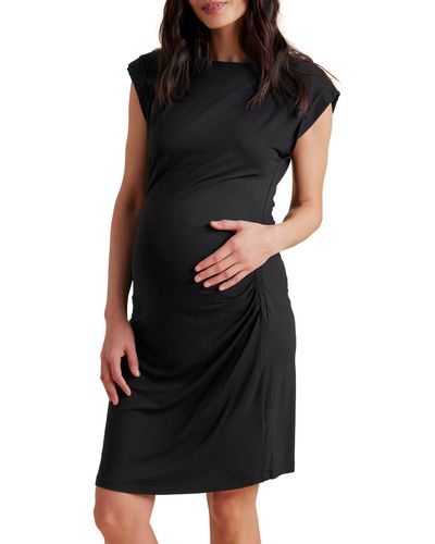 A Pea In The Pod Ruched Maternity Sheath Dress - Black