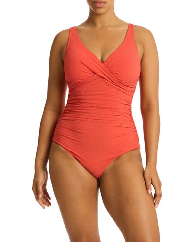 Sea Level Cross Front Multifit One-piece Swimsuit - Red