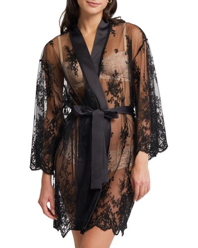 Rya Collection Darling Lace Coverup Robe - Black
