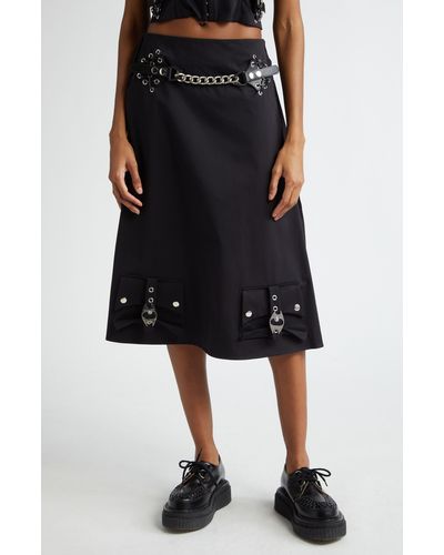 Chopova Lowena Inverted Detail Cotton Skirt - Black