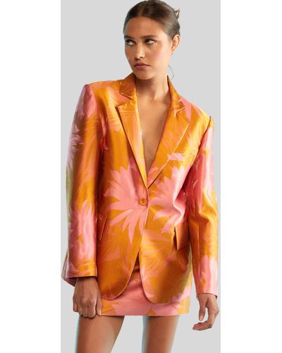 Cynthia Rowley Harper Jacquard Blazer - Orange