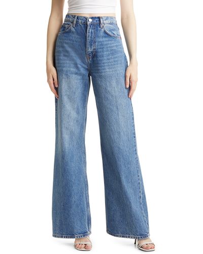 Reformation Cary High Waist Wide Leg Jeans - Blue