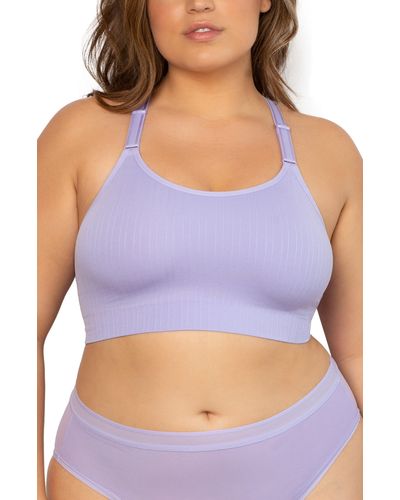 Curvy Couture Smooth Seamless Comfort Wireless Bralette - Purple