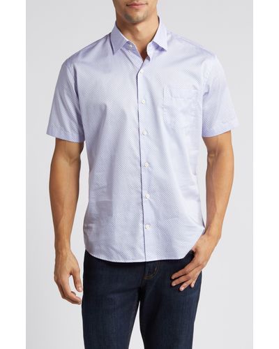 Peter Millar Crown First Squeeze Short Sleeve Cotton Button-up Shirt - White