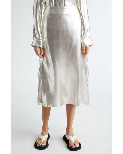 Partow Dana Metallic A-line Skirt - Gray