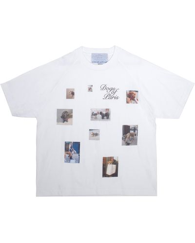 JUNGLES JUNGLES Dogs Of Paris Cotton Graphic T-shirt - White
