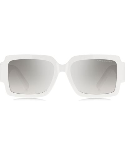 Marc Jacobs 55mm Gradient Rectangular Sunglasses - White
