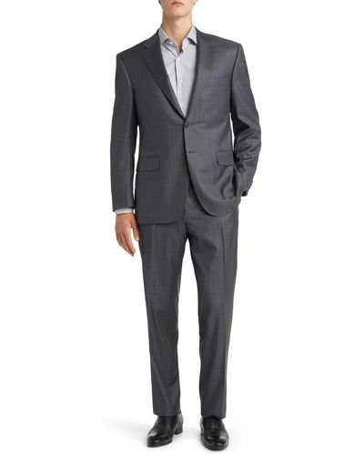 Canali Siena Regular Fit Wool Suit - Black