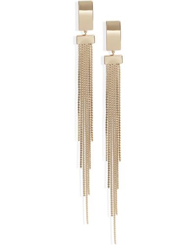 Nordstrom Chain Fringe Linear Drop Earrings - White