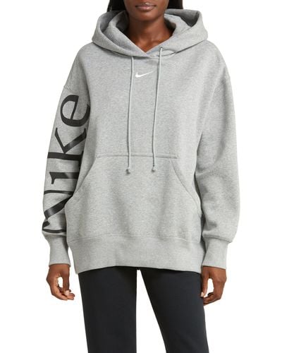 Nike Sportswear Phoenix Fleece Oversize Longline Hoodie - Gray