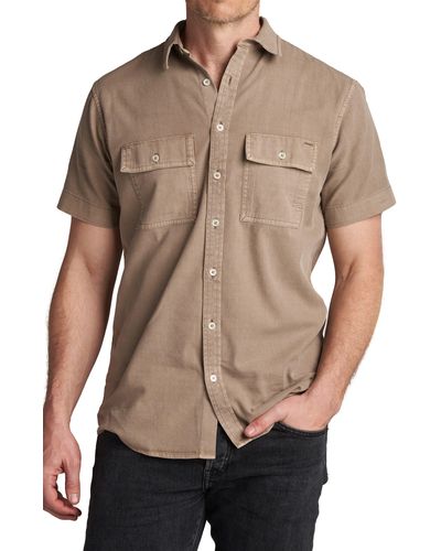 Rowan Warwick Heritage Twill Short Sleeve Button-up Shirt - Brown