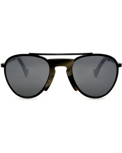 Grey Ant Pete's Hotel 55mm Aviator Sunglasses - Black