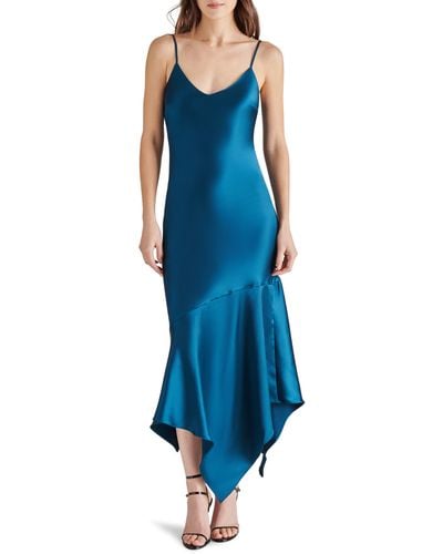 Steve Madden Lucille Satin Slip Dress - Blue