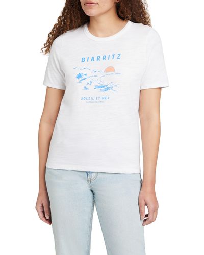 Faherty Sunwashed Slub Organic Cotton Graphic T-shirt - White