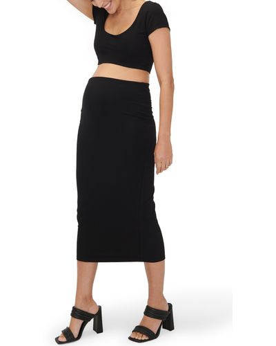 HATCH The Body Maternity Midi Skirt - Black