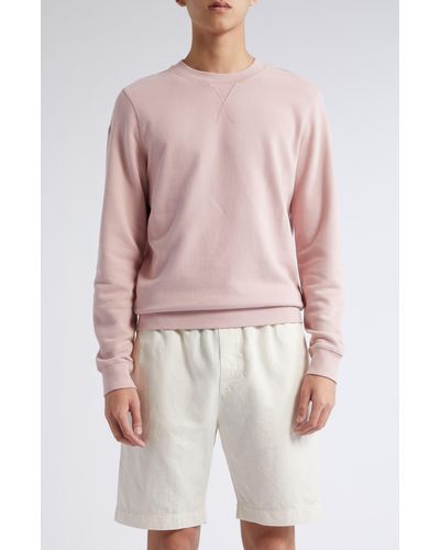 Sunspel Cotton French Terry Sweatshirt - Pink