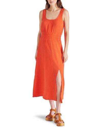 Steve Madden Makena Cotton Gauze Maxi Dress - Orange
